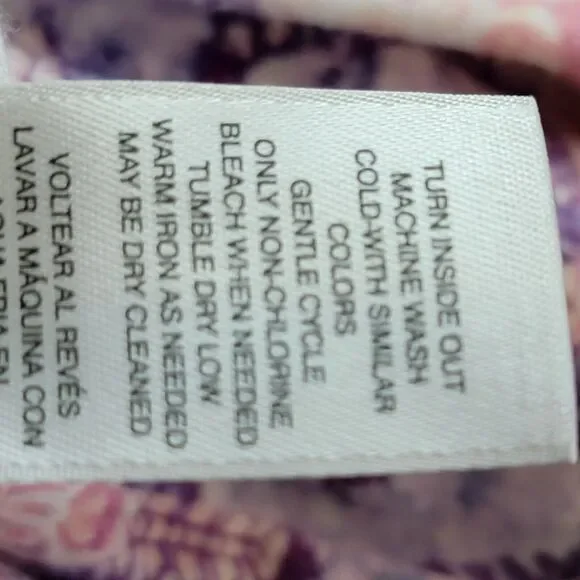 Chicos Womens Top Blouse Medallion Large Blue White Pink Pastel Artsy Art Spring - Picture 10 of 11